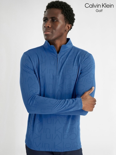 Blue - Regular Calvin Klein Golf Avondale Half Zip Sweater