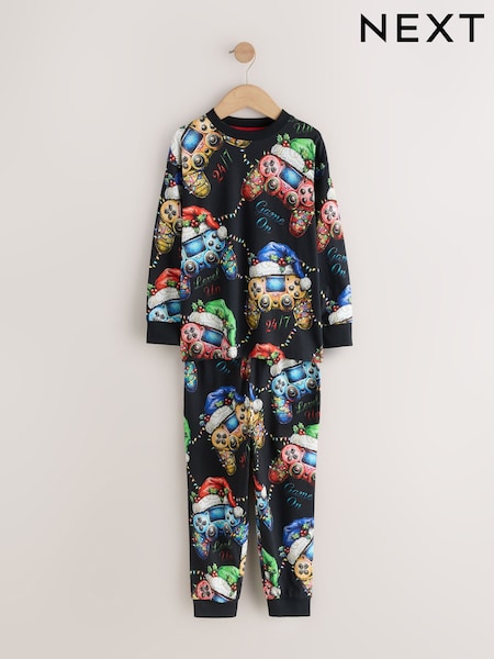Black Novelty Gamer - Christmas Pyjamas Set (3-16yrs)