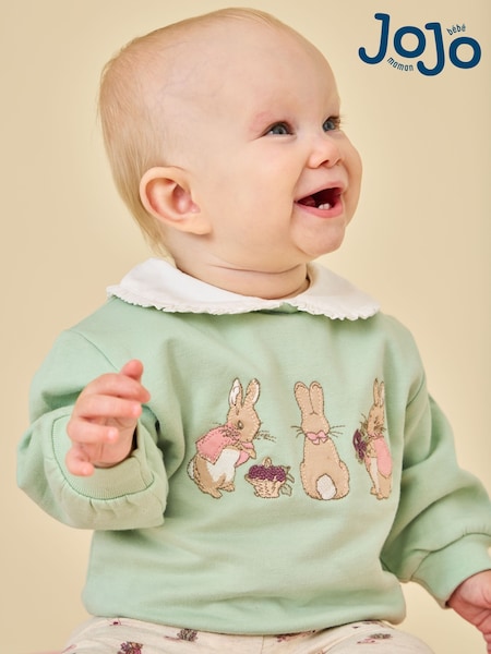 Sage Green Floral - Jojo Maman Bébé Peter Rabbit™ Flopsy Sweatshirt & Legging Set