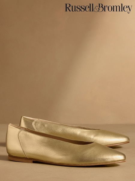 Gold - Russell & Bromley Norbury Ballet Flats