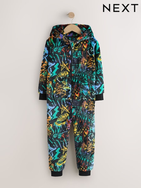 Multi Bright Grafitti - Fleece All-in-one (3-16yrs)