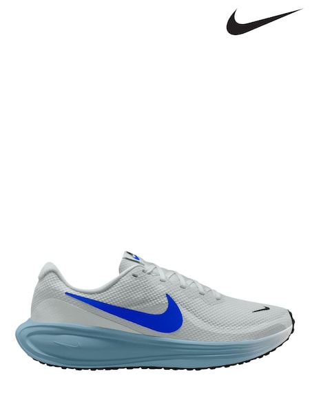Grey Blue - Regular Nike Revolution 8 Road Running Trainers