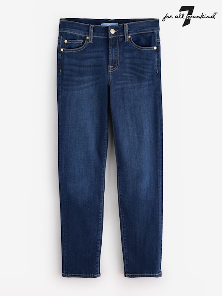 Blue - 7 For All Mankind Roxanne Rinsed Indigo Skinny Jeans
