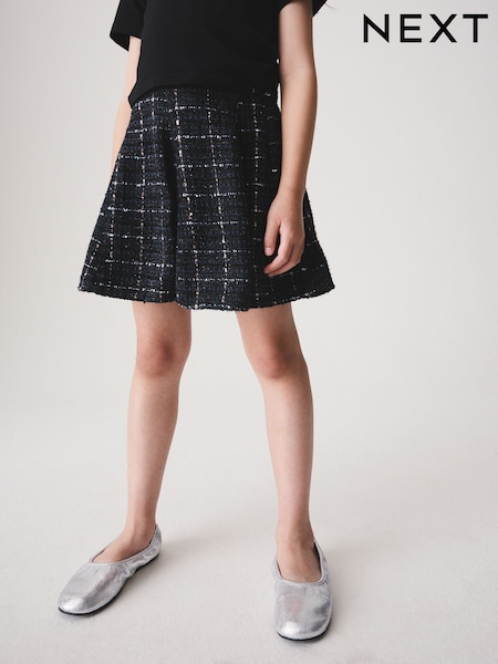 Navy Blue Check - Pleated Skirt (3-16yrs)