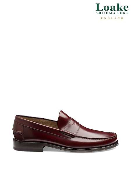 Burgunderrot - Regular Loake Princeton Polished Beef Roll Loafers