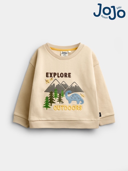 Natural Dino - Jojo Maman Bébé Slogan Sweatshirt