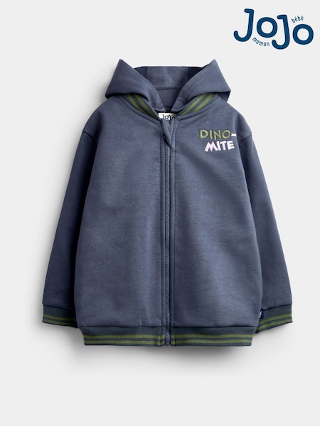 Charcoal Grey Dino - Jojo Maman Bébé Removable Hood Hoodie