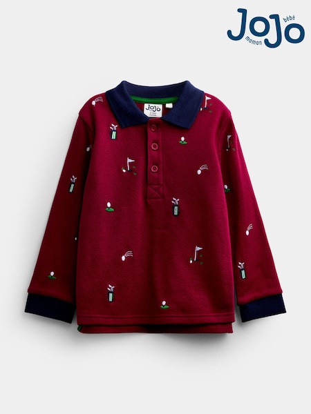Red Golf - Jojo Maman Bébé Embroidered Polo Shirt