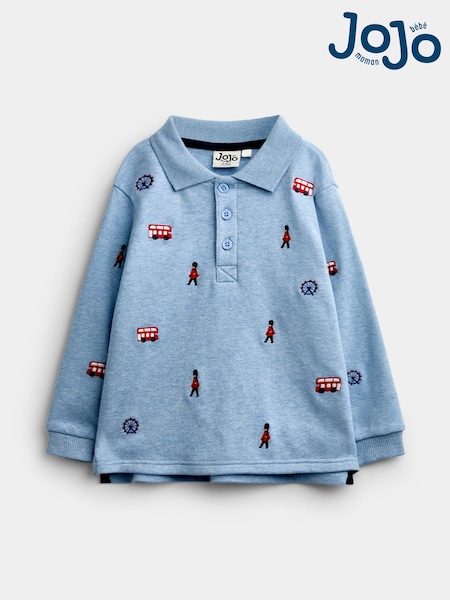 Light Blue London Guard - Jojo Maman Bébé 刺繡 Polo 衫
