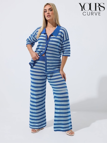 Azul - Calças de malha Yours Curve Limited