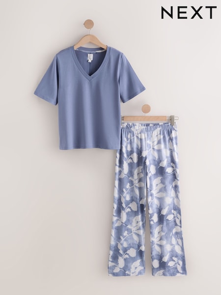 Blue Leaves - Short Sleeve Pyjamas