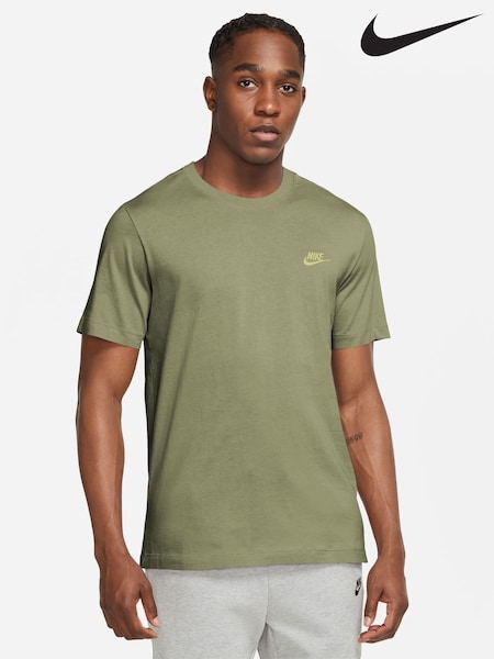 Olive Green - Regular Nike Short Sleeve Club T-shirt