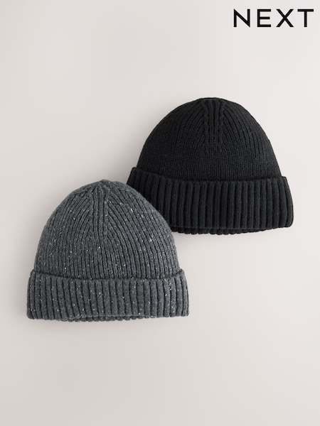 Black/Grey - Regular Thinsulate Beanies 2 Pack