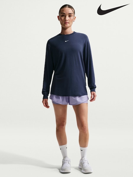 Midnight Navy - Nike One Relaxed Dri-fit Long Sleeve Top