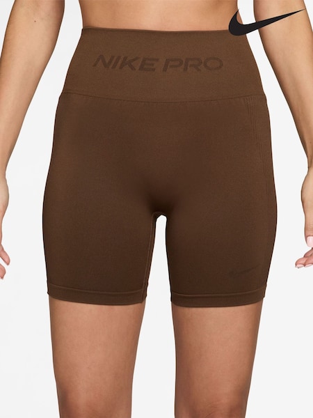 Cacao Wow Brown - Nike Pro Seamless Dri-fit High-waisted 5" Biker Shorts