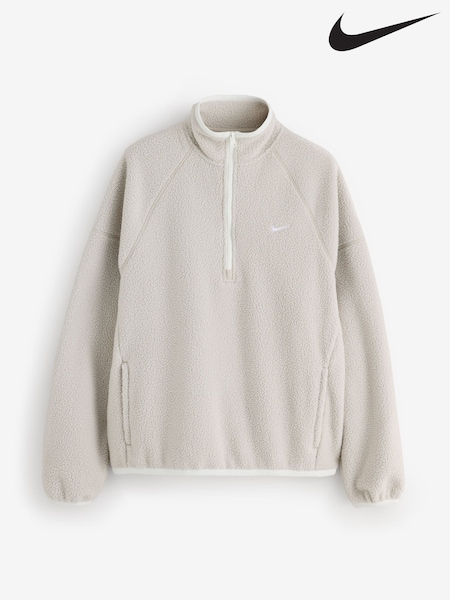 Cream - Nike Sportswear Oversized Fleece Long-sleeve Fleece