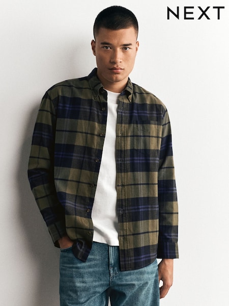 Green Buffalo - Regular Check Long Sleeve Shirt