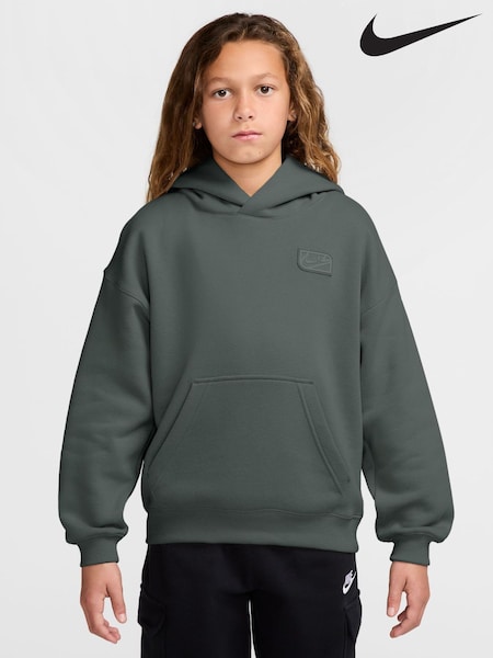 Camo Green - Nike Logo Oversized Fleece Hoodie