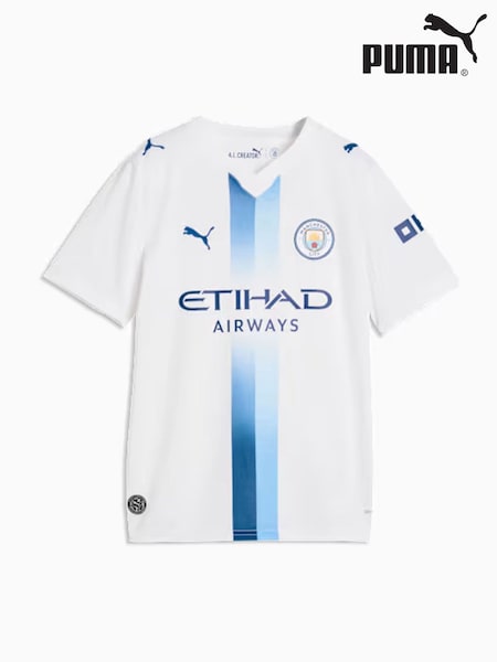 White/Blue - Puma Mcfc Third Replica Jr Jersey