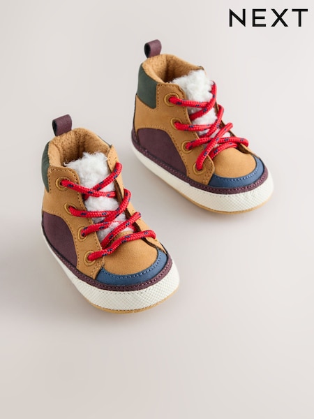 Tan Brown - Lace Up Baby Hiker Boots (0-2mths)