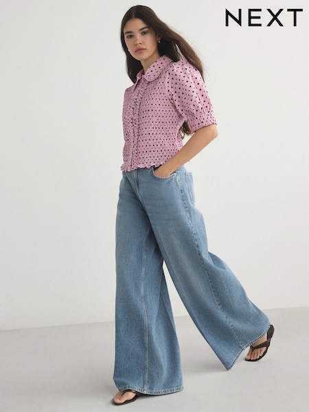 Light Blue - Wide Smart Palazzo Jeans