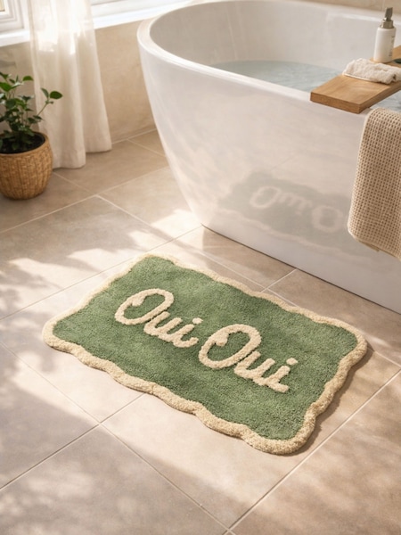 Mooky Mats Oui Slogan Bath Mat