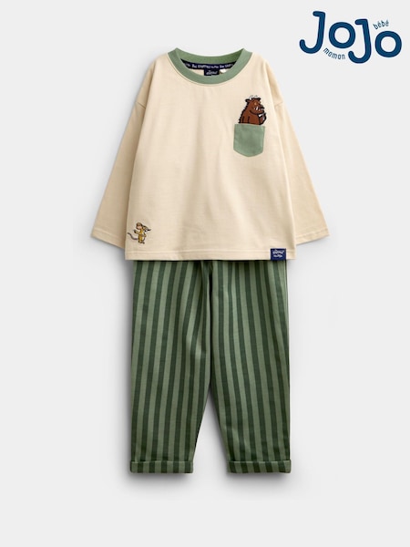 The Gruffalo Khaki Green - Jojo Maman Bébé 2-piece Top & Stripe Joggers Set