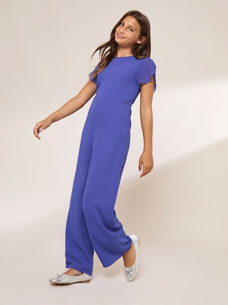 Cobalt Blue - Lipsy Mesh Detail Jumpsuit (7-16yrs)