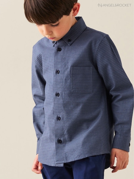 Blue - Angel & Rocket Nico Micro Check Shirt