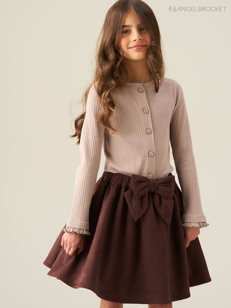 Brown - Angel & Rocket Annie Suedette Skirt