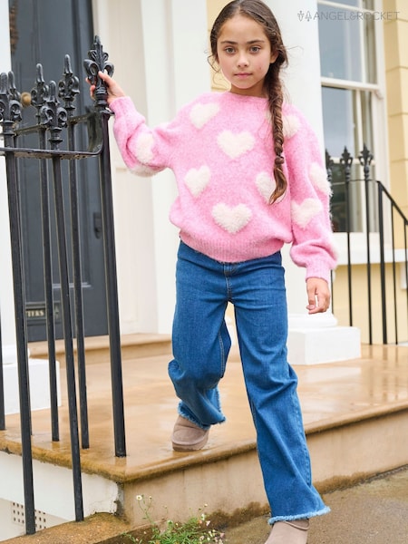 Pink - Angel & Rocket Freya Heart Crew Knit Jumper