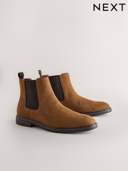 Marron fauve - Regular Suedette Chelsea Boots