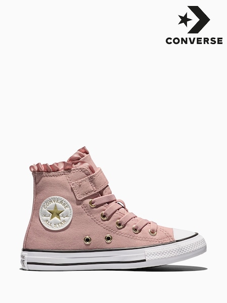 Pink - Converse Chuck Taylor All Star Frills High Trainers