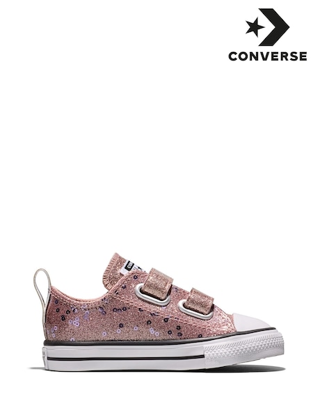 Pink - Converse Chuck Taylor Glitter Sequins Low Trainers