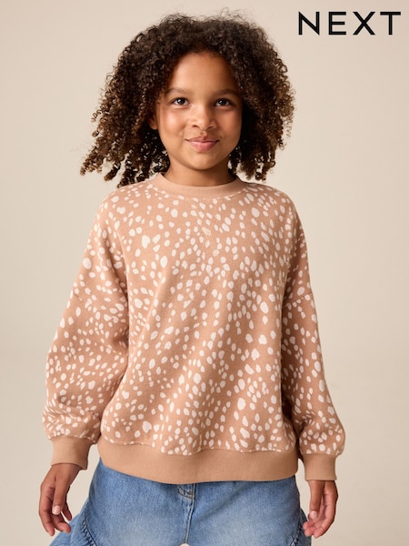 Cerf brun - Sweat-shirt côtelé confortable surdimensionné (3-16ans)
