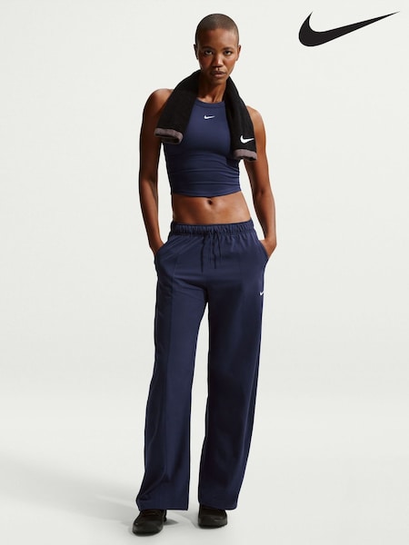 Midnight Navy - Nike One Dri-fit Woven Wide-leg Joggers