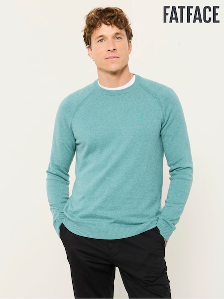 أخضر/أزرق داكن - Regular Fatface 2 Pack Rye Crew Neck Knitted Jumper