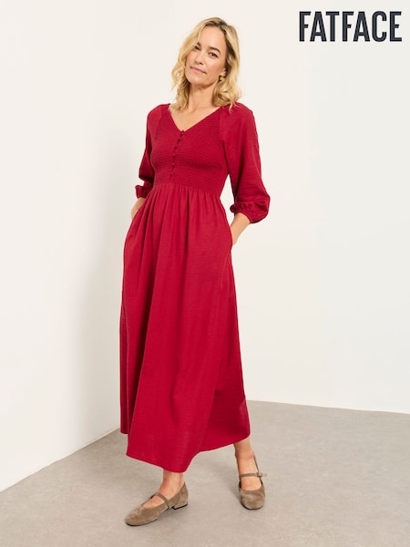 Red - Fatface Midi Dress