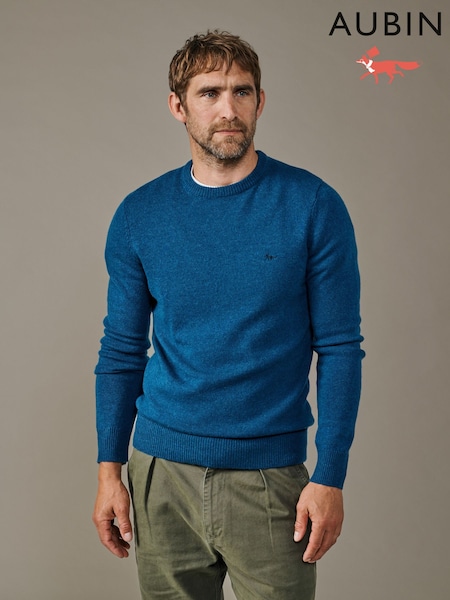 Blue - Regular Aubin Westbourne Crew Jumper