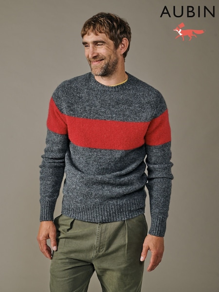 אפור - Regular Aubin Prestwick Shetland Crew Jumper