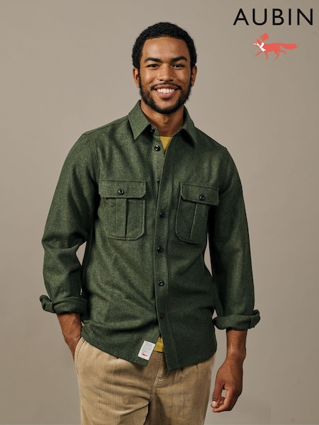 Green - Regular Aubin Lysaghts Wool Overshirt