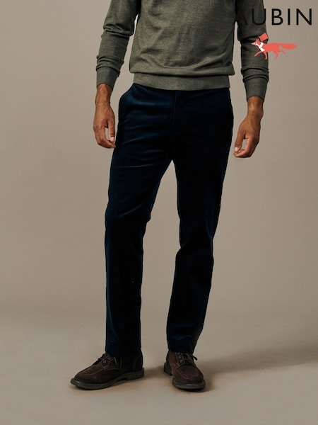 Blue - Regular Aubin Marlborough Cord Suit Trousers