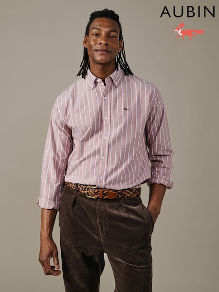 Red - Regular Aubin Walesby Lightweight Relaxed Oxford Shirt