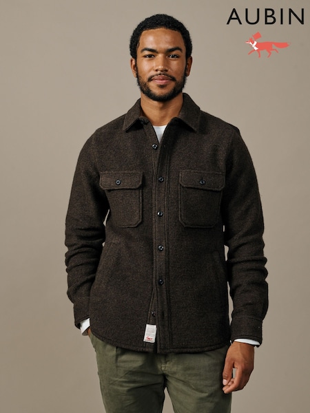Brown - Regular Aubin Kendale Wool Overshirt