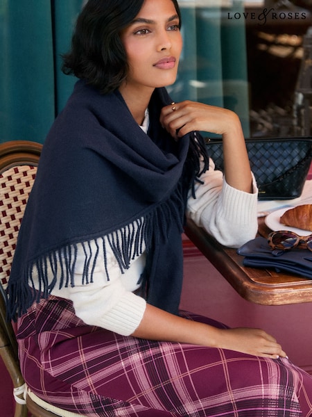 Mornarice - Love & Roses Super Soft Fringe Triangle Scarf