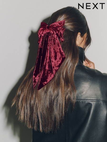 Burgundy Red Velvet - Oversized Bow