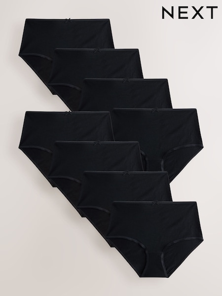 Black - 100% Cotton Knickers 7 Pack