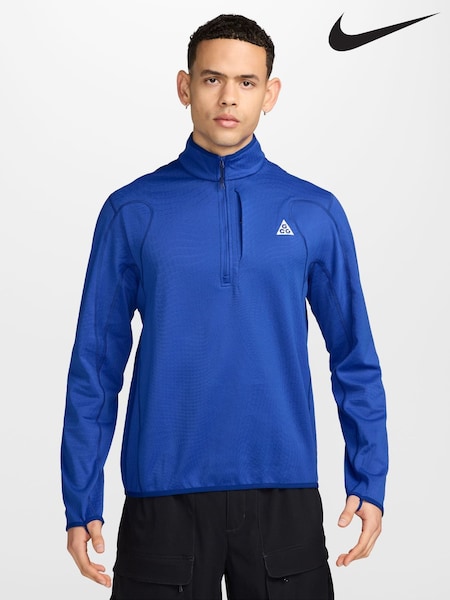 Blå - Regular Nike Acg Grid 1/2 Running Zip Top