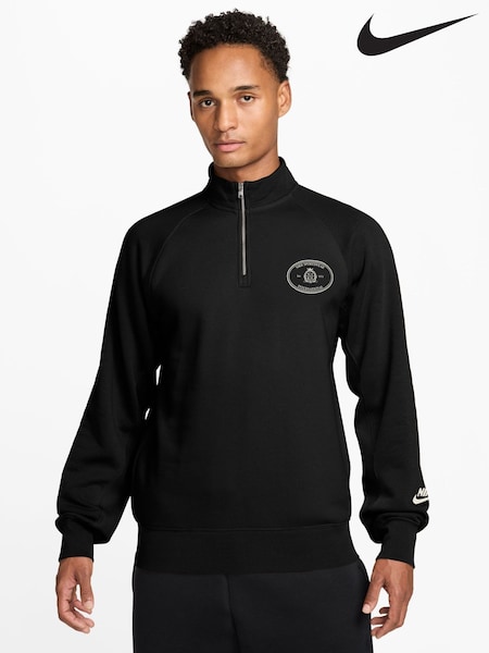 Black - Regular Nike Sportswear Half Zip Sweatshirt