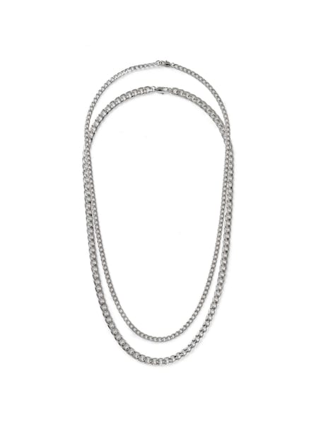 Srebrno Tone - Regular Dck Mens Silver Tone Curb Chain Necklace